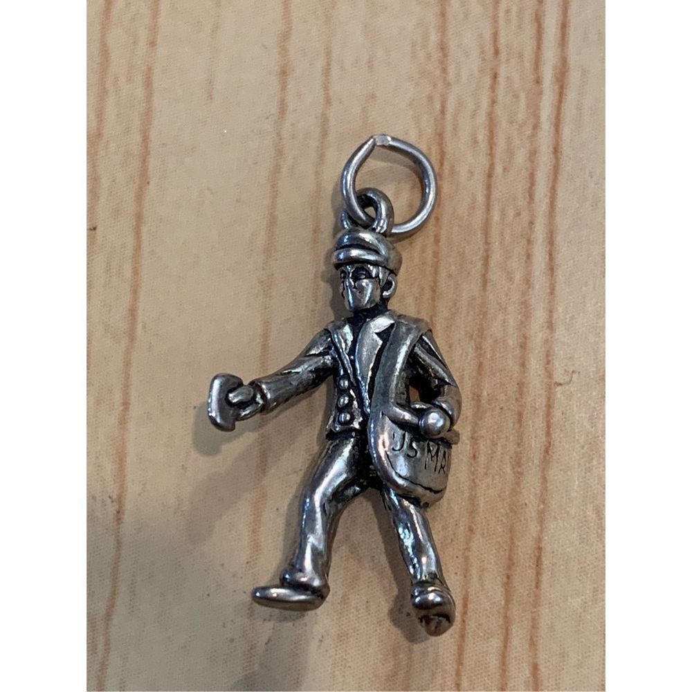 .925 Mailman Sterling Silver Jewelry Charm